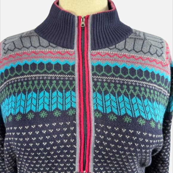 Eddie Bauer Fair Isle 1/4 Zip Winter Nordic Outdoor Sweater Pullover (Size XXL) - Picture 2 of 10
